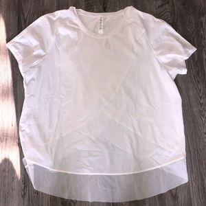 Lulu lemon White Scalloped T-shirt